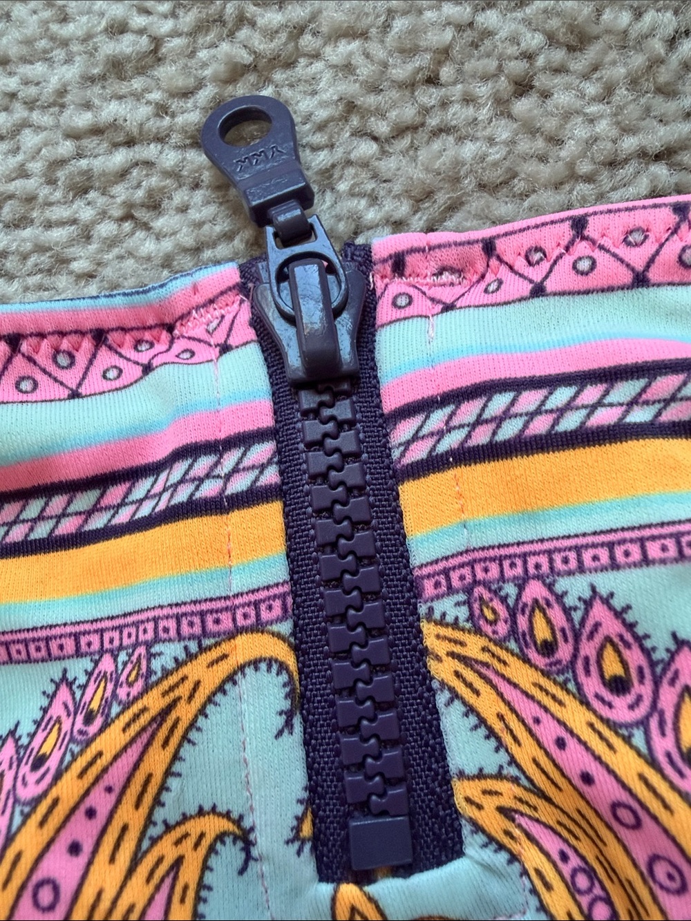 Victoria's Secret Pink Purple Paisley Zip-Front Bikini Set - Picture 6 of 14
